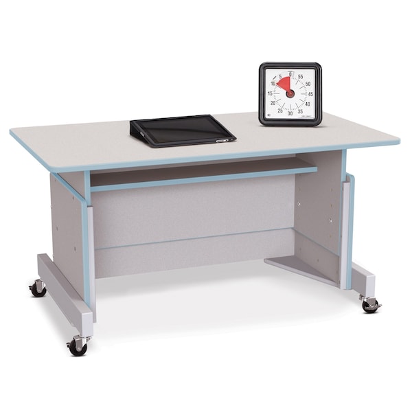 Jonti-Craft Rainbow Accents Apollo Single Computer Desk, Coastal Blue 3351JC131 - main